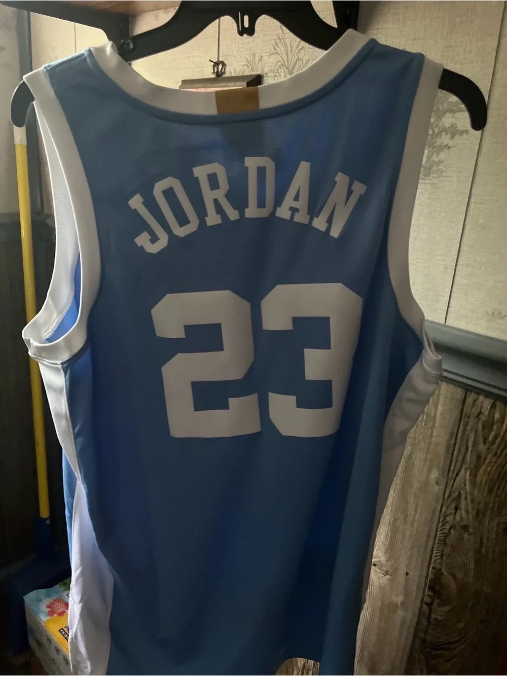 Jordan North Carolina #23 Sky Blue and White Basketball Jersey